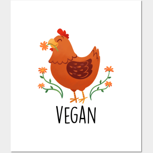 Peaceful Vegan Chicken Posters and Art